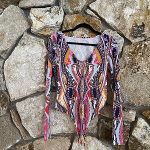 Free People Multicolor Paisley Bodysuit